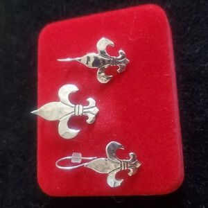 Lety G New Orleans Fleur De Lis Set Pendant And Earrings Sterling Silver 925